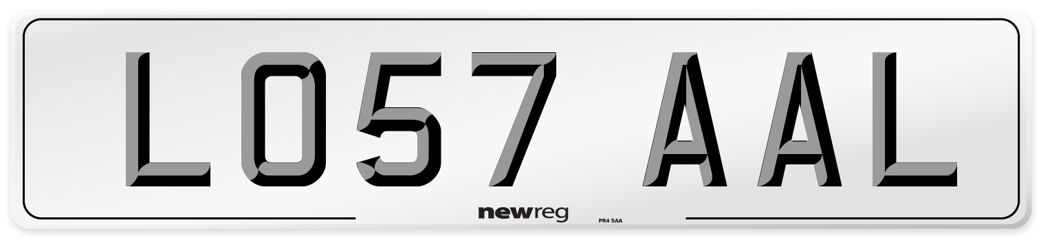 LO57 AAL Number Plate from New Reg